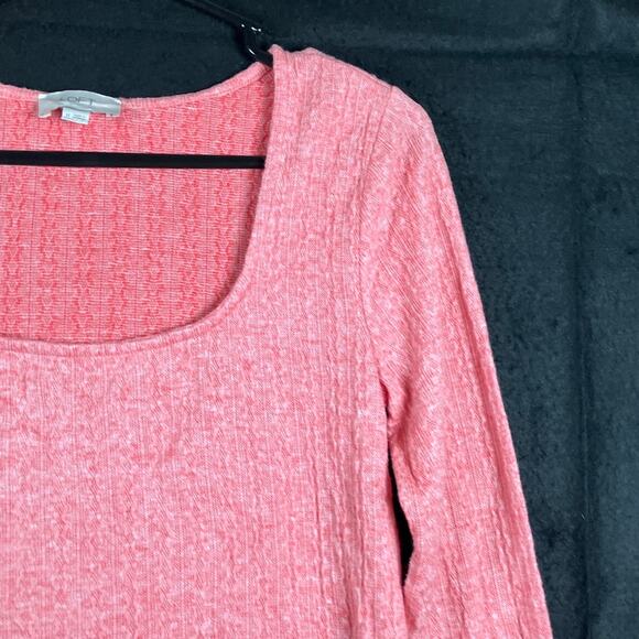 LOFT Outlet Womens Blouse Pink Sleeve U Neck Long Sleeved Stretch Medium - Picture 5 of 12